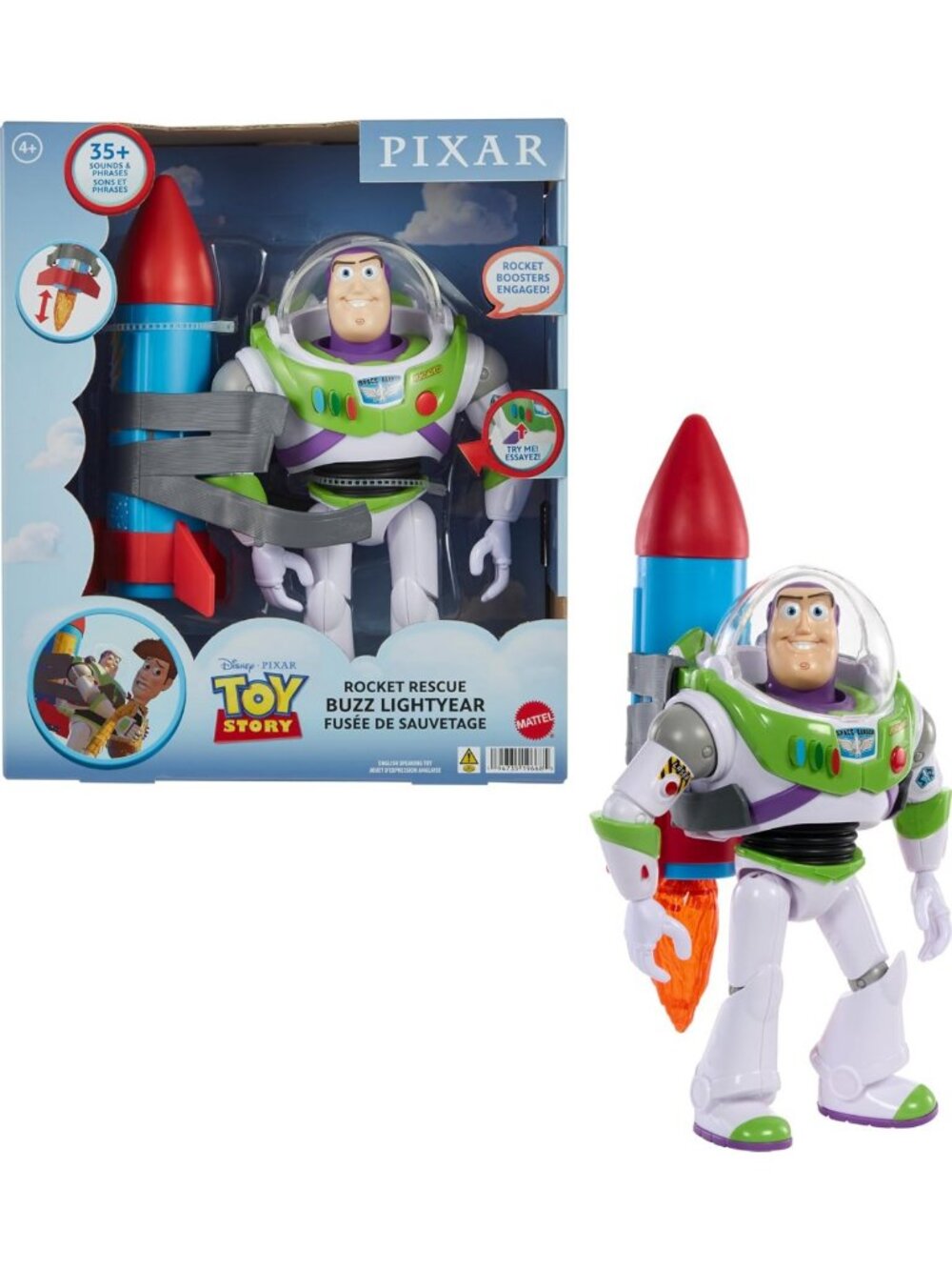 Talking Buzz Lightyear Action Figure - 20+ Sounds, Moving Visor, 12-Inch Toy